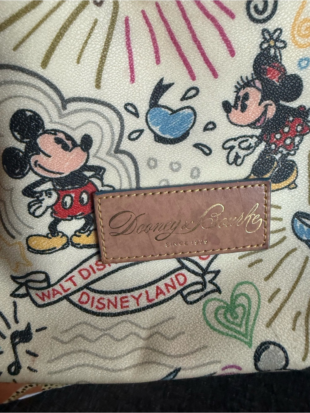 Dooney & Bourke Multicolor Disney Parks Tote with Brown Trim - Picture 3 of 10